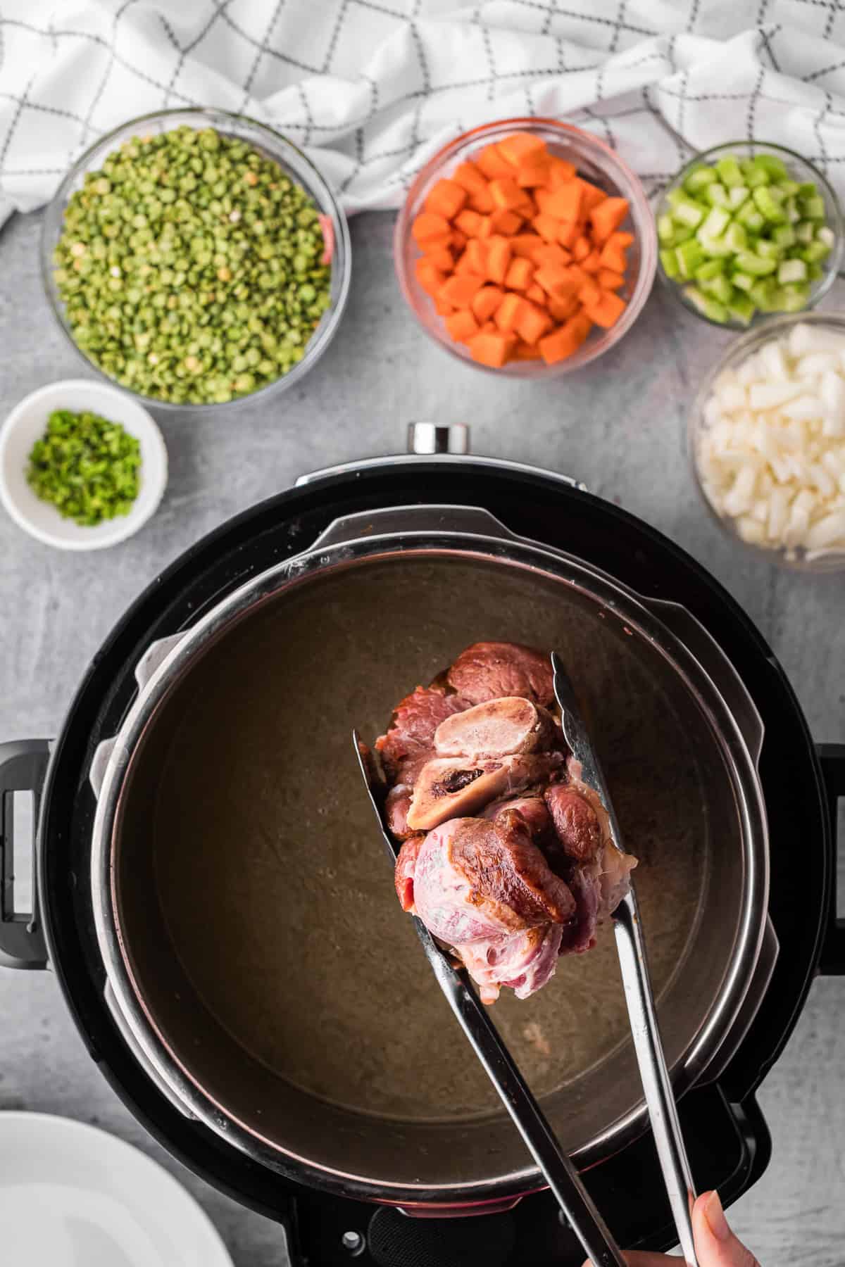 pressure cooked ham hocks.