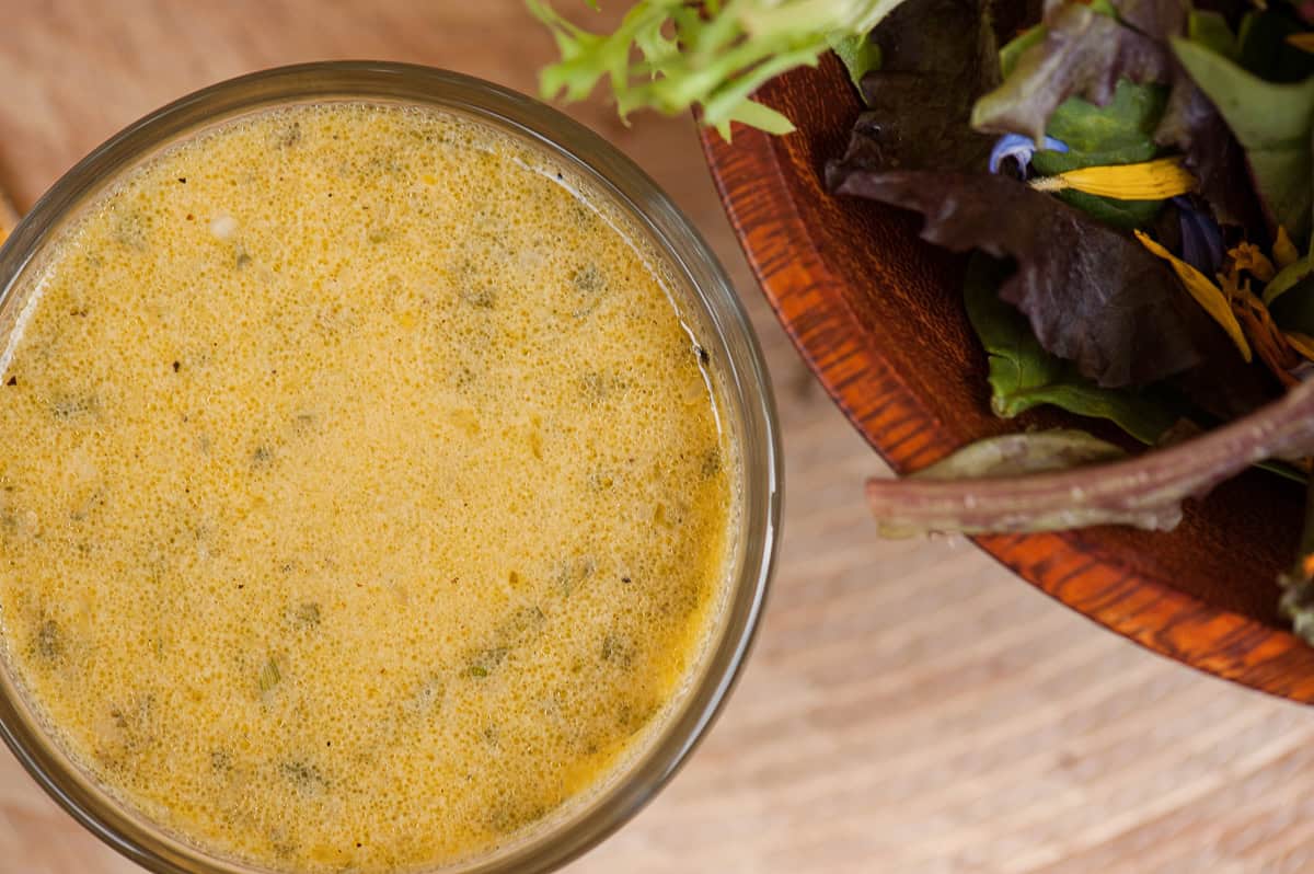 lemon vinaigrette with salad greens.