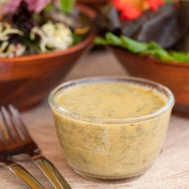 lemon vinaigrette with salad greens.