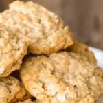 recipe for homemade chewy oatmeal cookies.