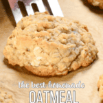 recipe for homemade chewy oatmeal cookies.