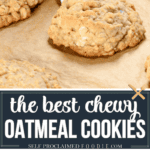 recipe for homemade chewy oatmeal cookies.