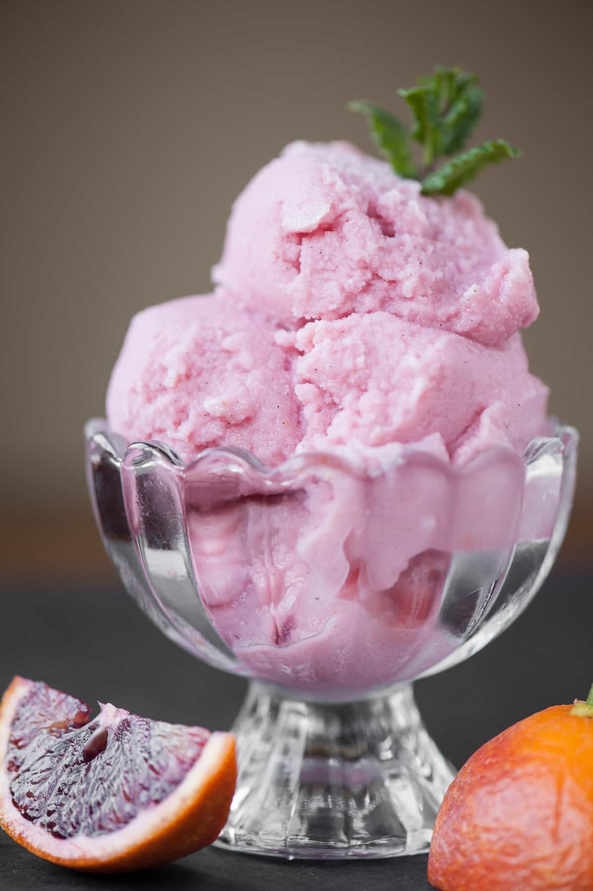 orange sherbet recipe made with blood oranges and buttermilk.