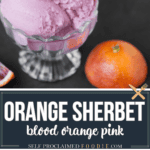 orange sherbet recipe made with blood oranges and buttermilk.