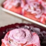 recipe for homemade pink cinnamon rolls.