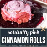 recipe for homemade pink cinnamon rolls.