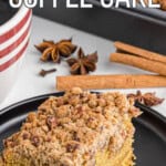 recipe for homemade pumpkin streusel coffee cake.