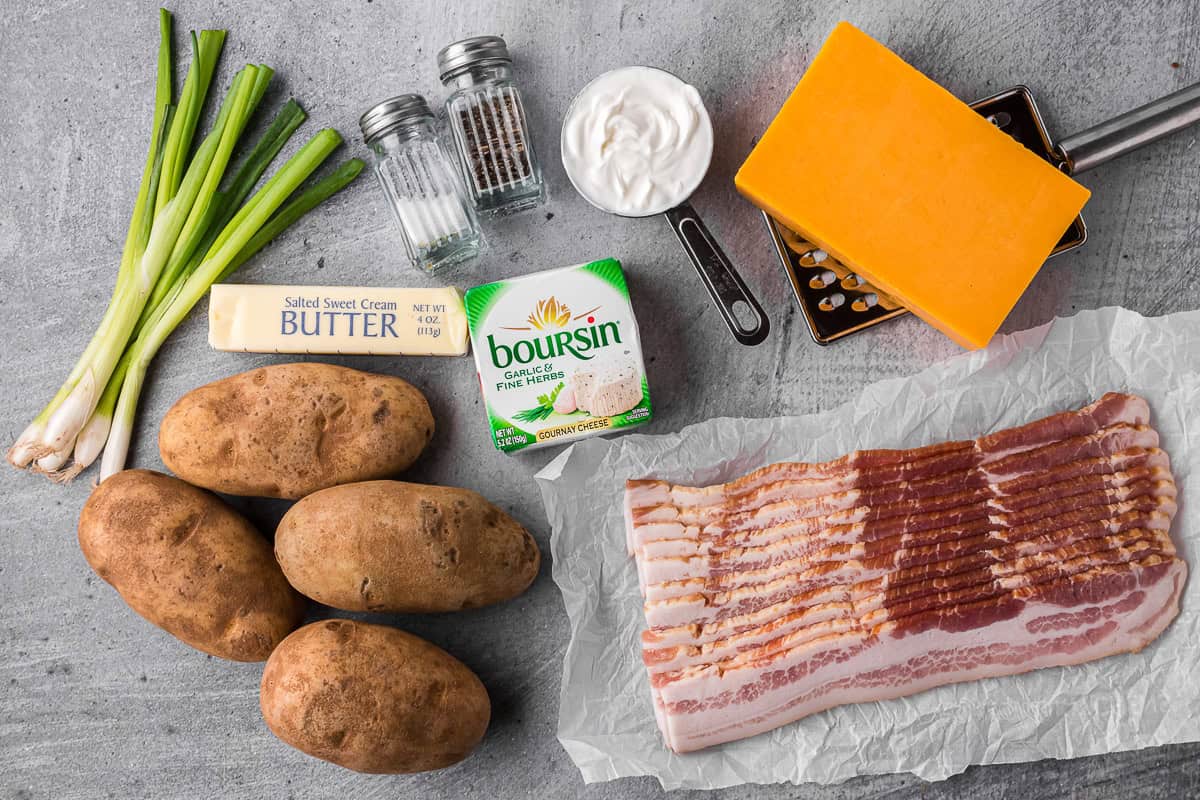 Ingredients to make twice baked potato.