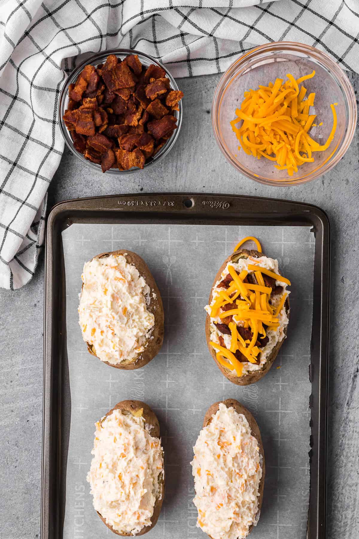 making twice baked potatoes.