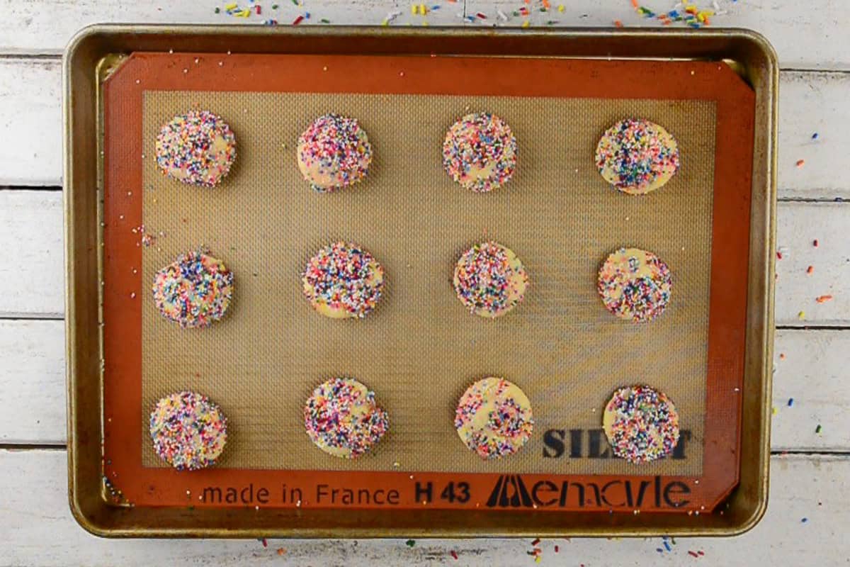 birthday sugar cookies with sprinkles.