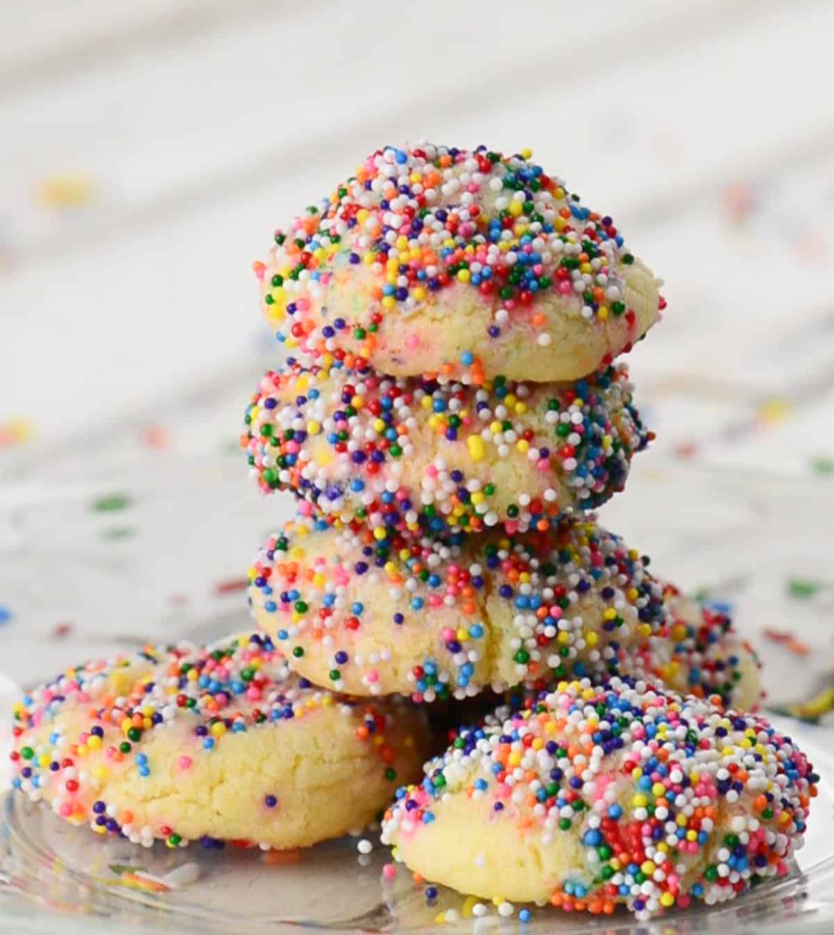 birthday sugar cookies with sprinkles.