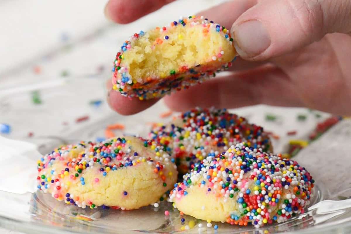 birthday sugar cookies with sprinkles.