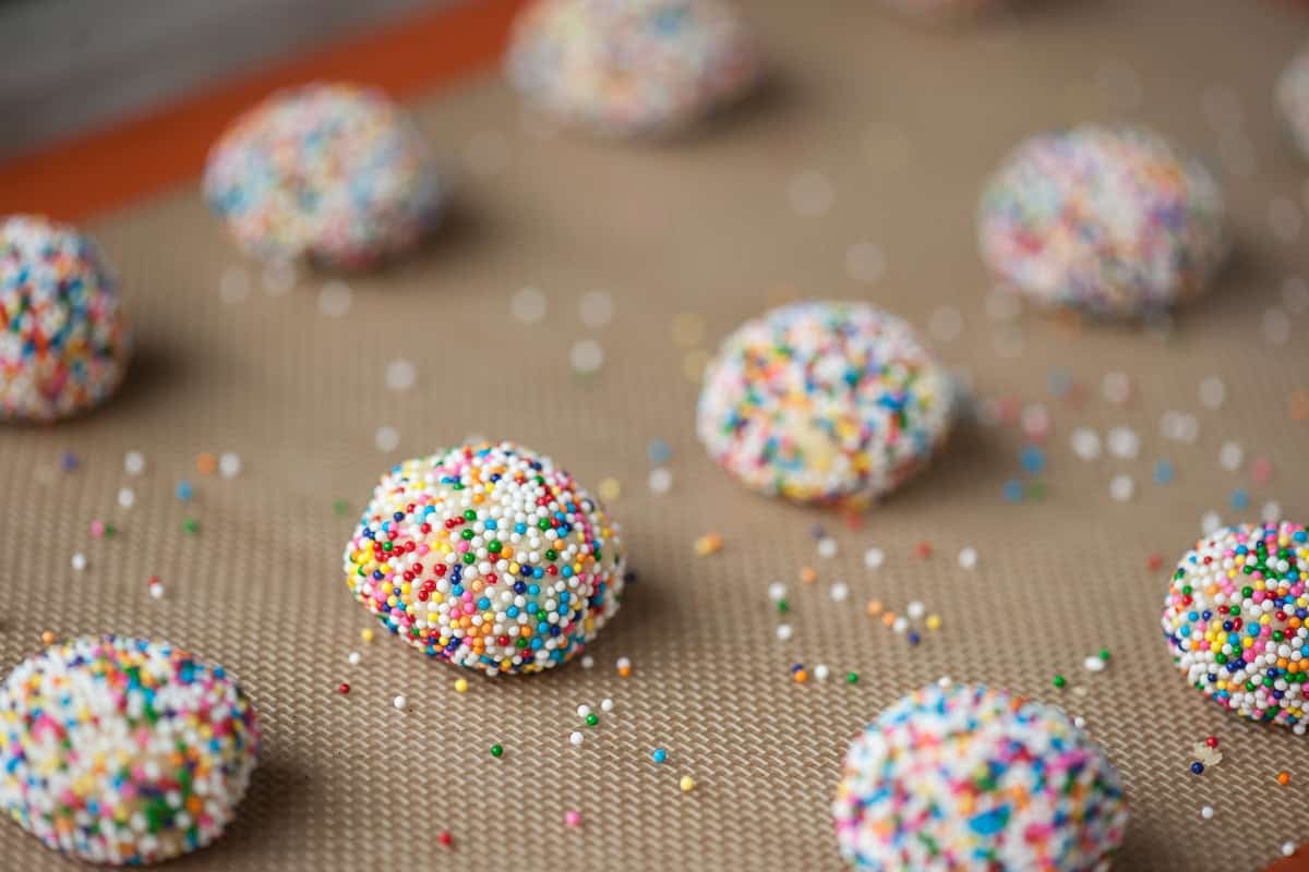 birthday sugar cookies with sprinkles.