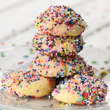 birthday sugar cookies with sprinkles.