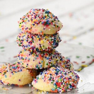 birthday sugar cookies with sprinkles.