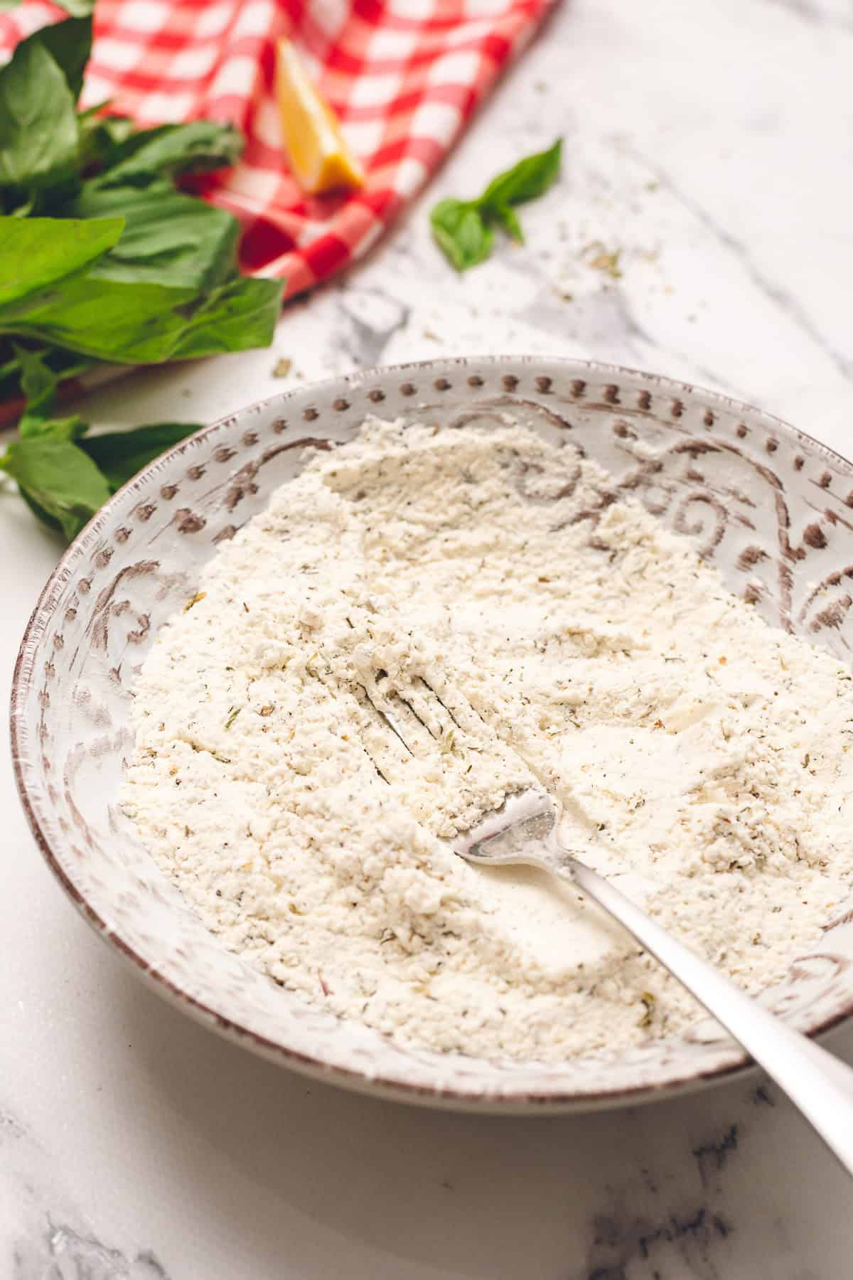 flour mixture with spices.