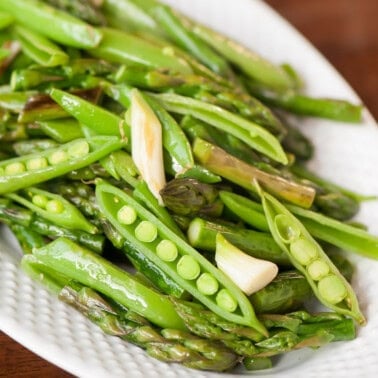 sauteed spring vegetables.