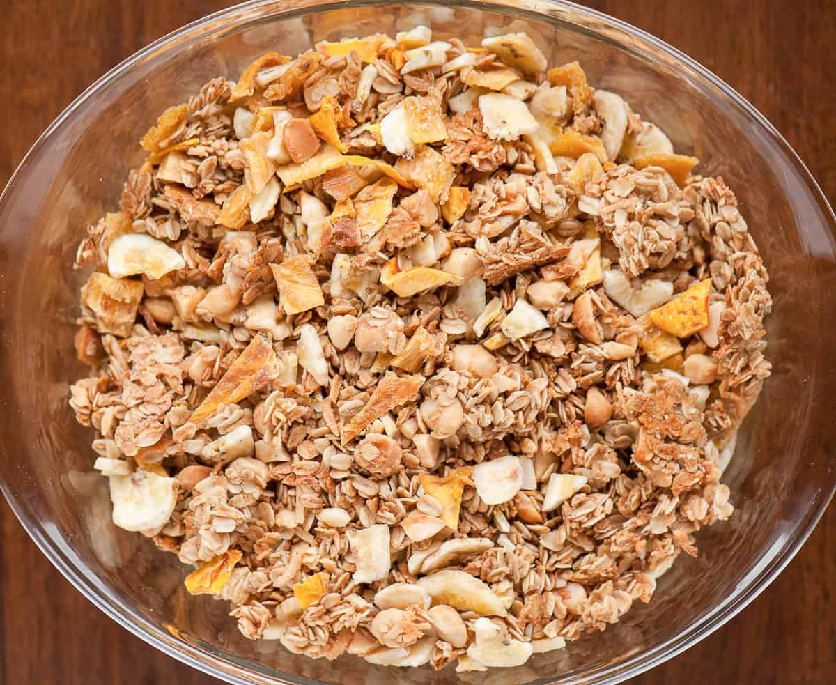 Homemade tropical granola.