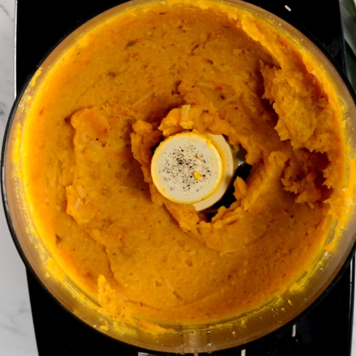 roasted butternut squash and garlic pureed into a smooth filling in a food processor