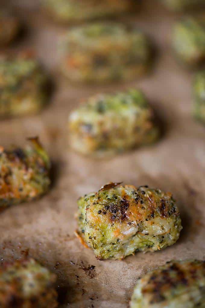 A close up a broccoli tot