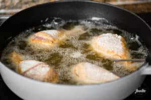 Buttermilk Fried Chicken frying in pot