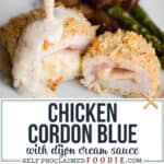 Chicken Cordon Bleu with Dijon Cream Sauce