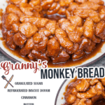 recipe for the best monkey bread made from canned biscuit dough.