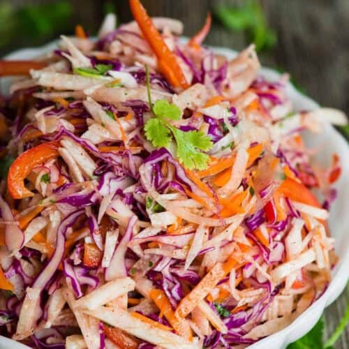 Healthy Vegan Jicama Slaw Recipe Self Proclaimed Foodie