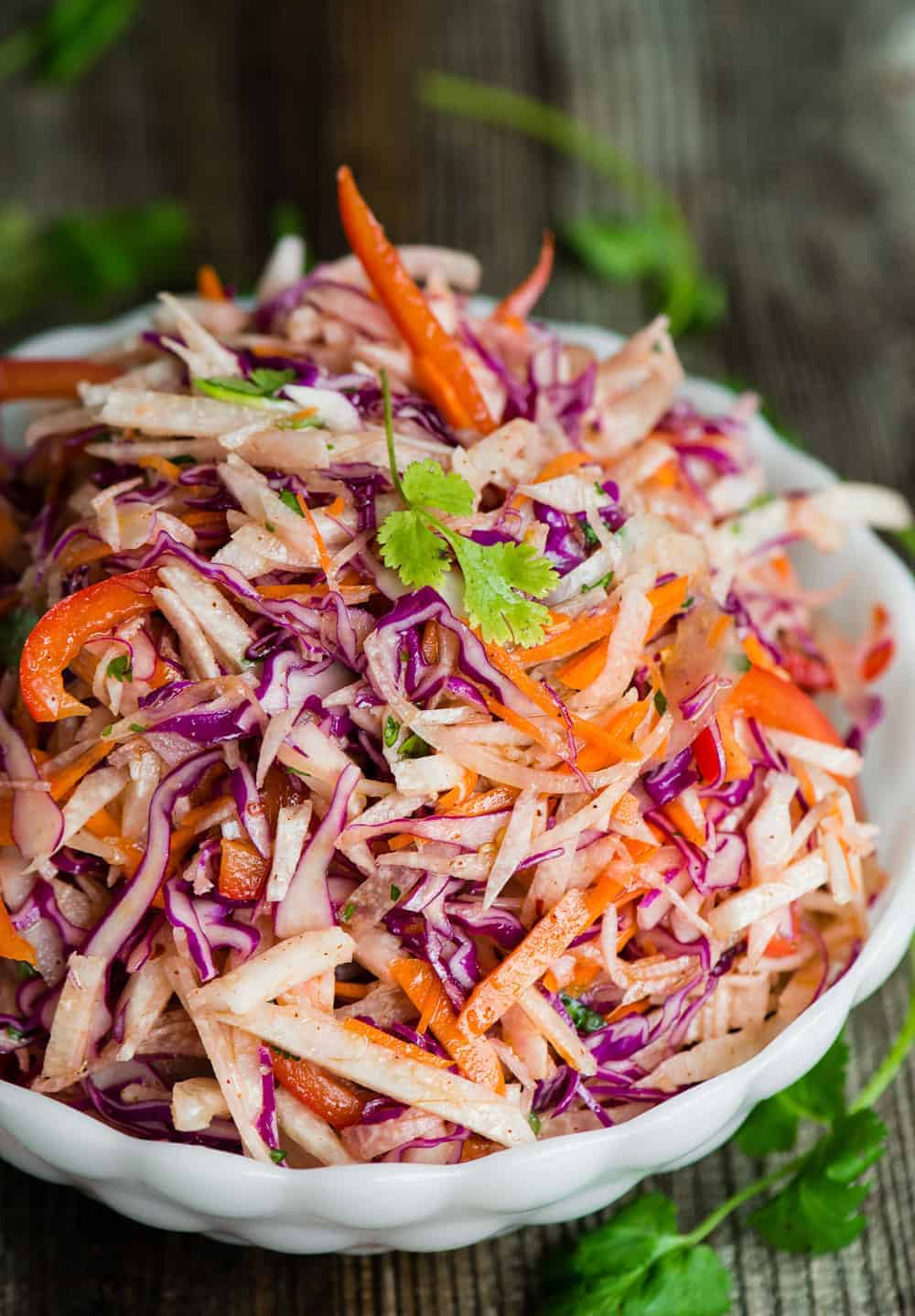 recipe for vegan jicama slaw salad