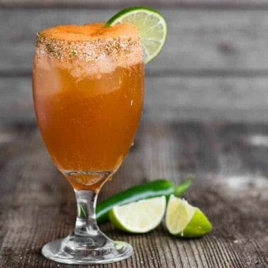 Spicy and sour Mexican Michelada drink