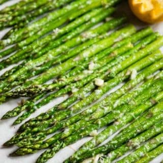Garlic Parmesan Roasted Asparagus baked in oven