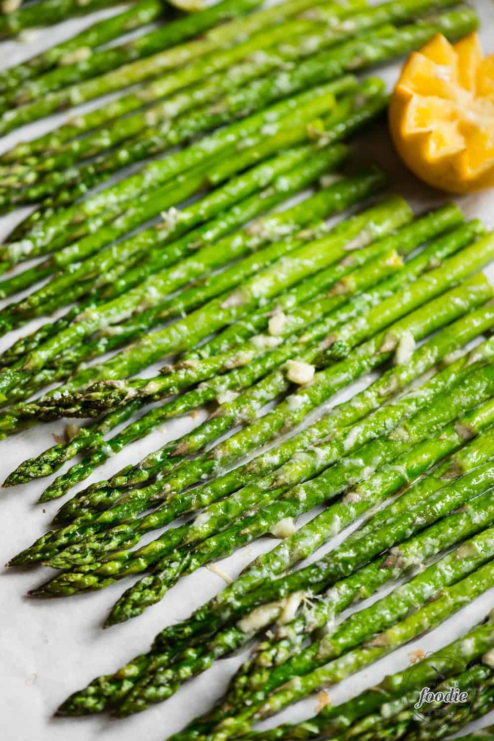 Garlic Parmesan Roasted Asparagus baked in oven