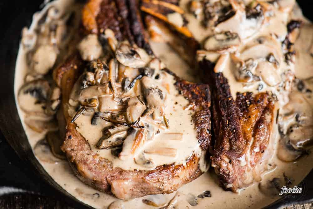 Perfectly Seared Cast Iron Steaks with Mushroom