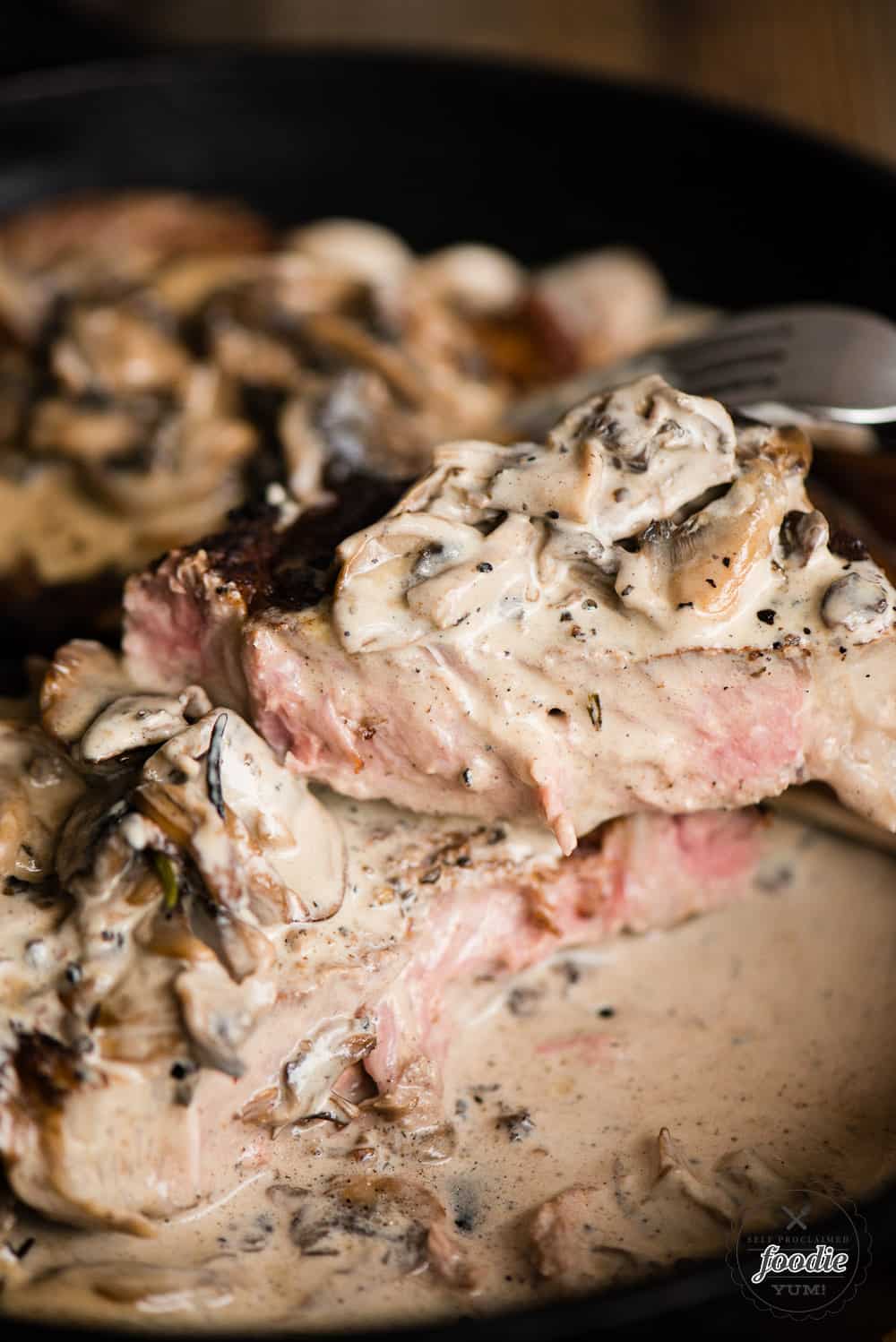 How to make Pan Seared Ribeye Steak with Creamy Mushroom Sauce