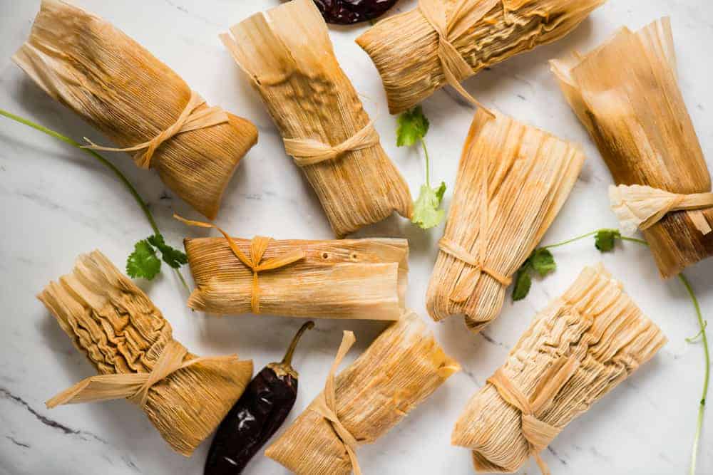 corn husk wrapped pork tamales