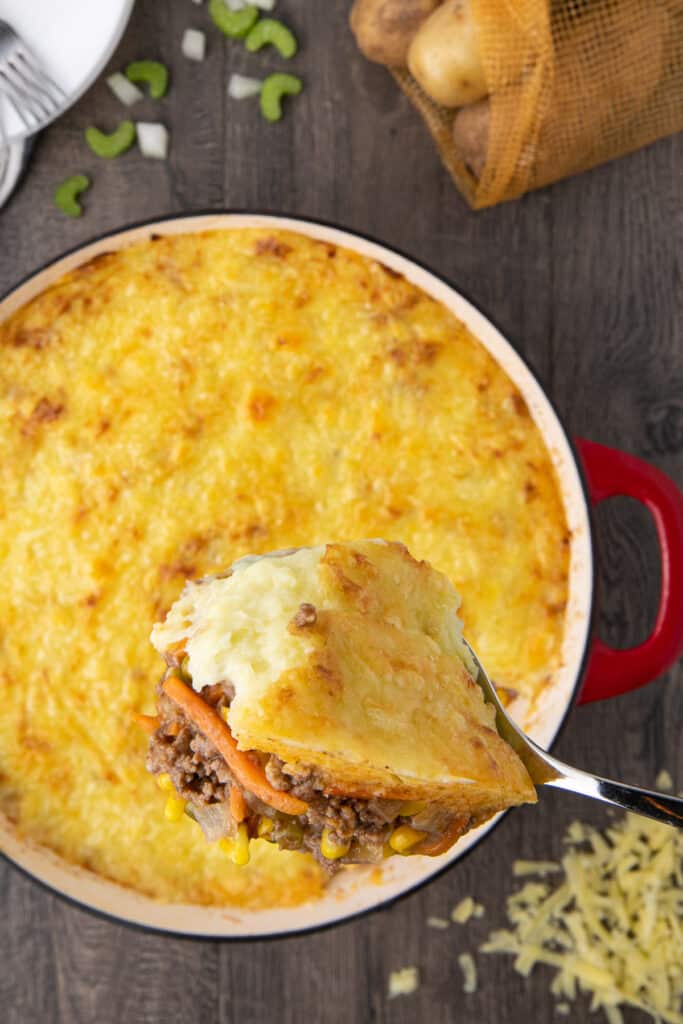 Homemade Irish Cheddar Shepherd's Pie Recipe with Guinness