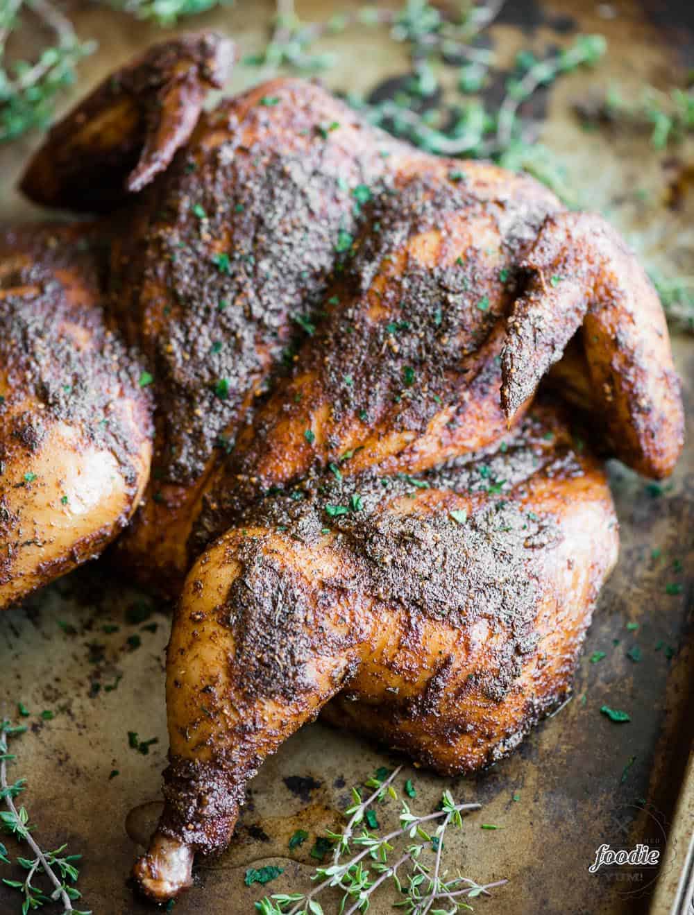 spatchcock smoked chicken