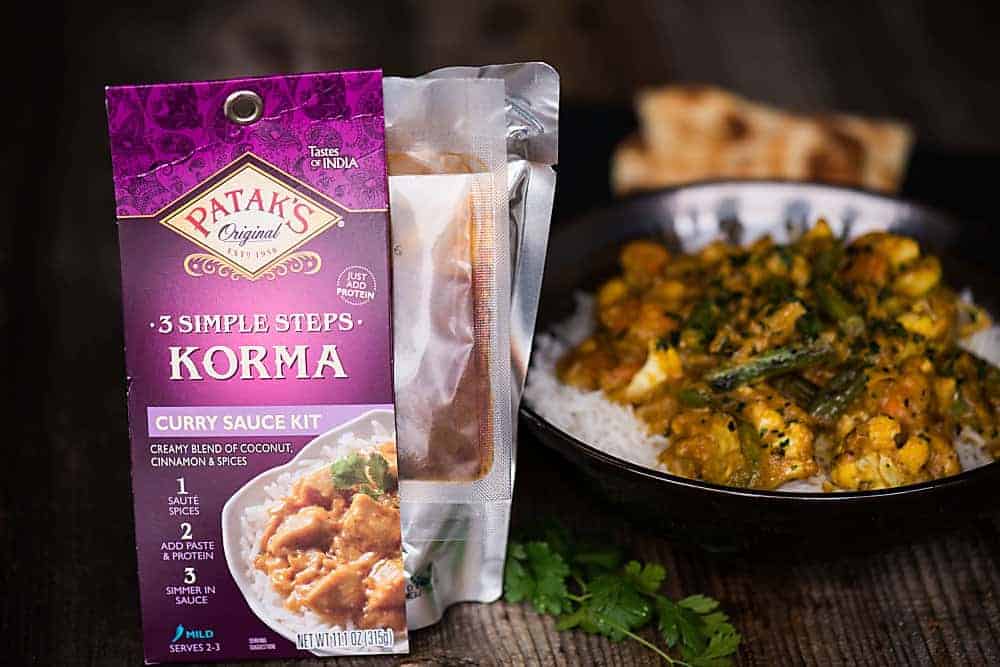 pre-packaged vegetable korma 