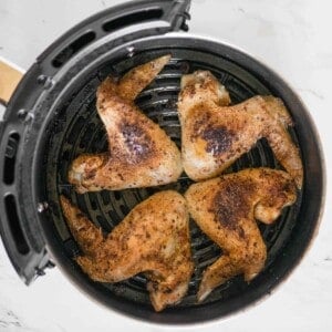 chicken wings cooked in an air fryer.