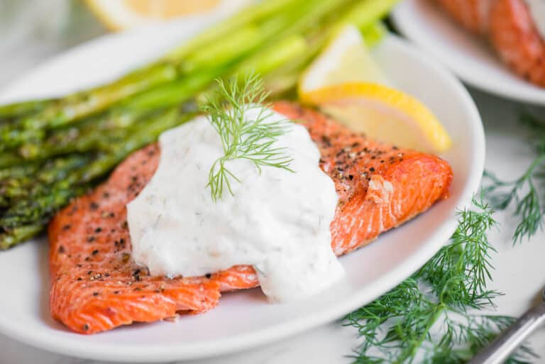 Air Fryer Salmon and Asparagus Recipe - Self Proclaimed Foodie