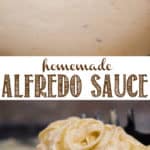 Alfredo sauce is a rich and creamy white sauce made with garlic, butter, heavy cream, and parmesan. This savory cheesy sauce infuses garlic into the butter and can be used with all kinds of pasta or even on top of vegetables. This recipe is different, I dare say better, than an alfredo sauce recipe with cream cheese.