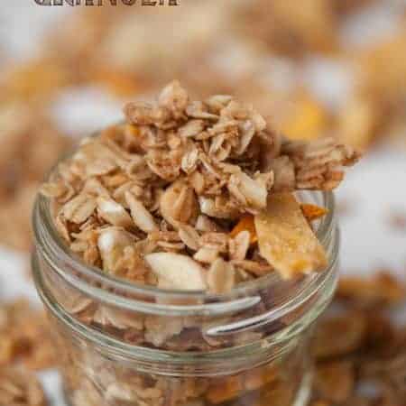 This homemade and easy to make Aloha Granola is made with delicious tropical ingredients like macadamia nuts and dried pineapple, mango, coconut and banana.