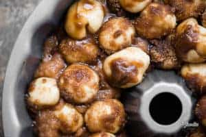 monkey bread dough balls in pan