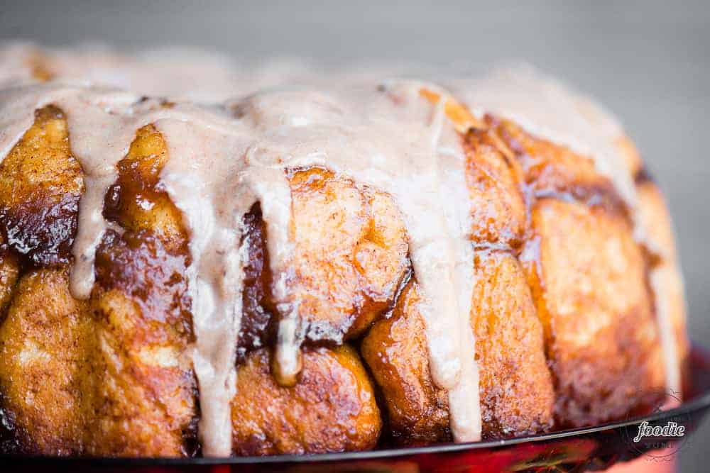 A close up of apple fritter monkey bread