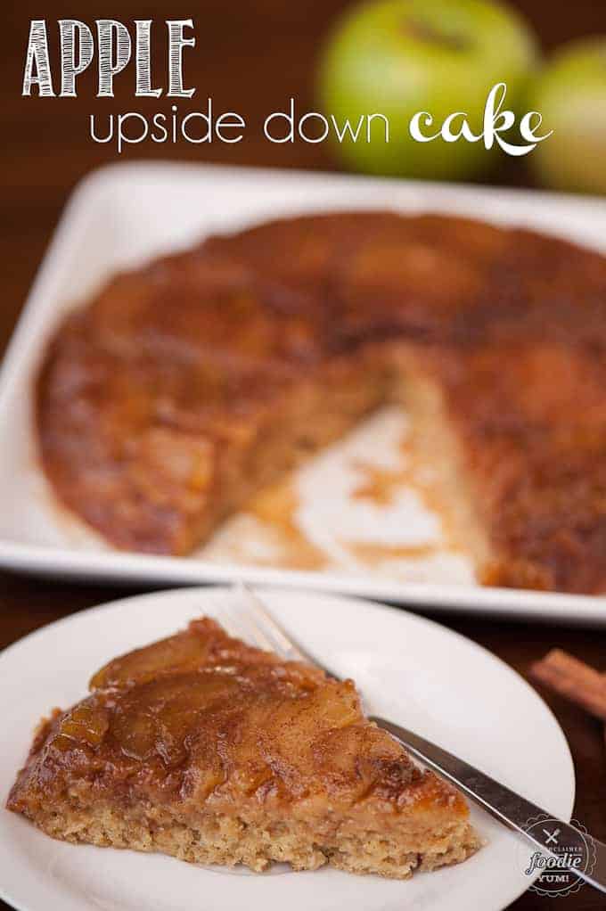 homemade upside down cake with apples