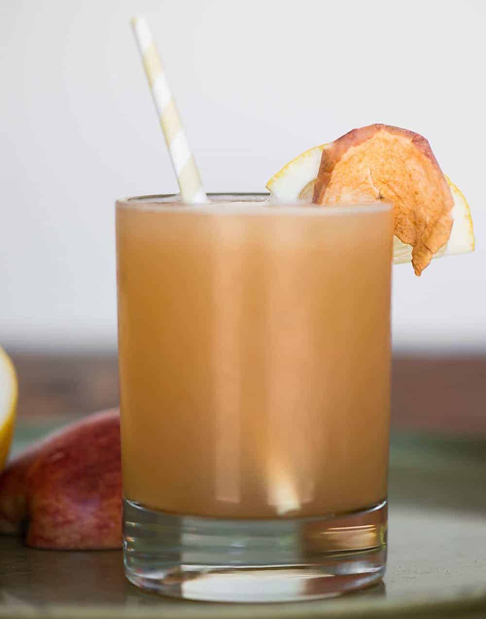 apple whiskey sour in a glass