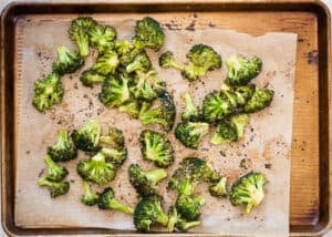 asian roasted broccoli on sheet pan