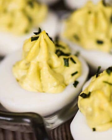 Avocado Deviled Eggs are a healthy spin on classic deviled eggs. Great for parties or a protein filled keto-friendly snack - you'll love them!