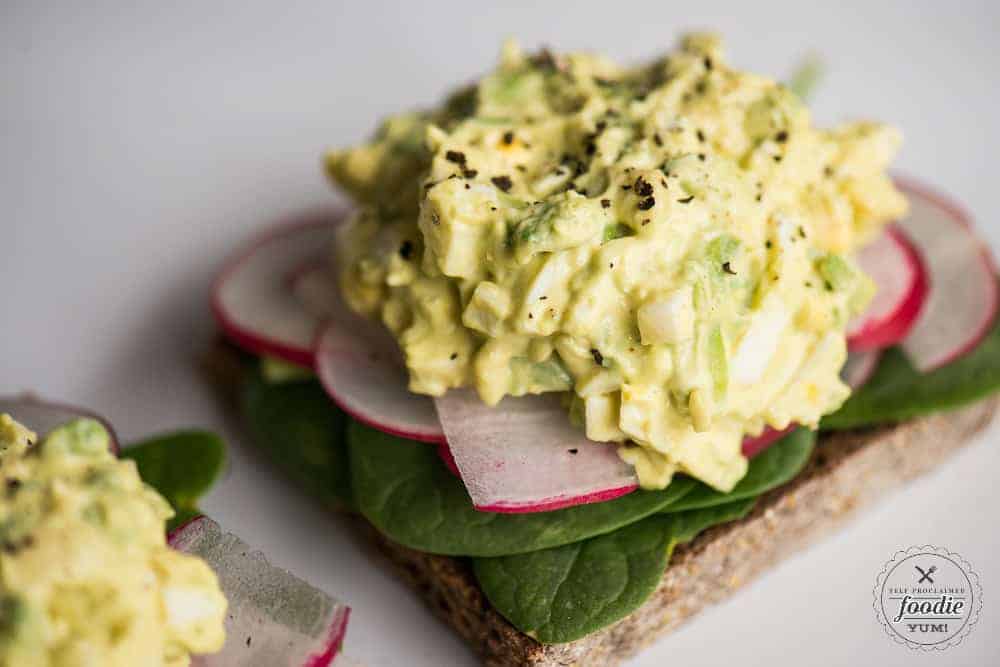 Egg salad recipe with avocado.