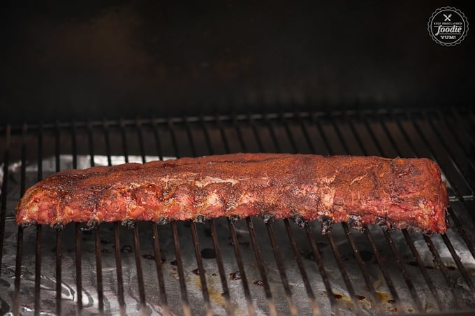 dry rub pork ribs on grill
